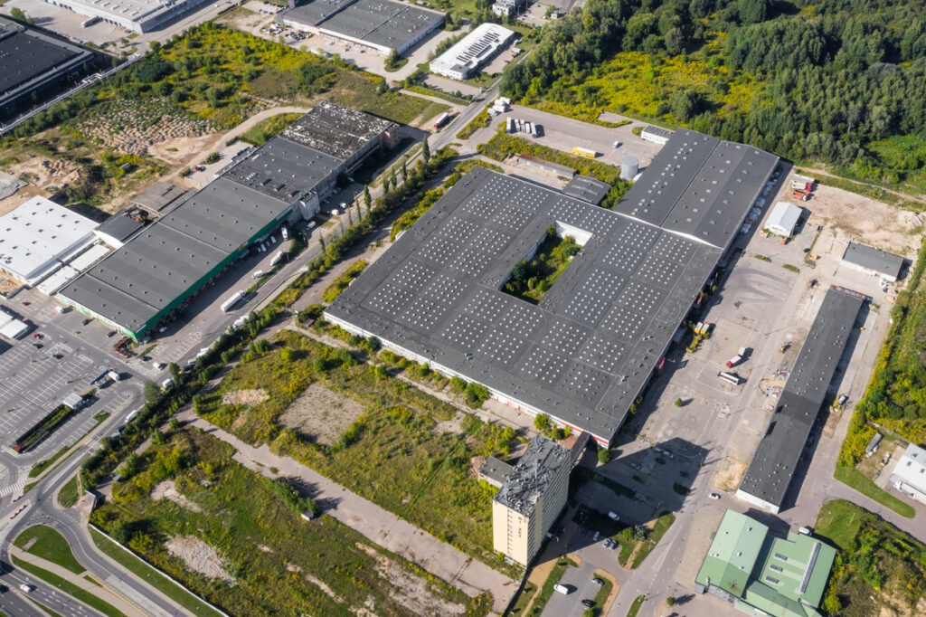 an aerial view of a building - Infrared Testing Service